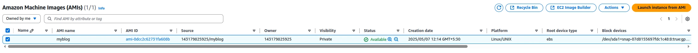 Creating EC2 AMIs and Launching from Backups