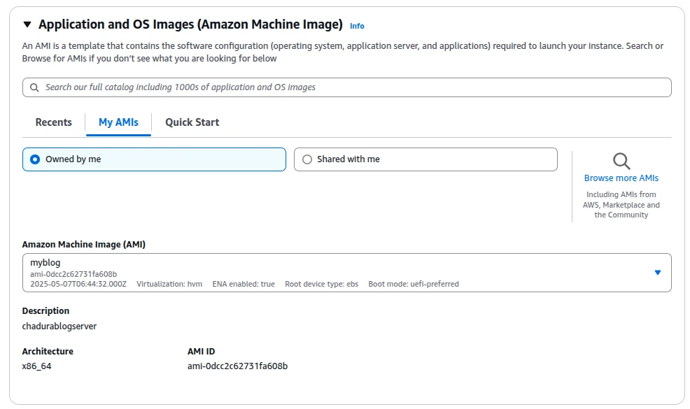 Creating EC2 AMIs and Launching from Backups